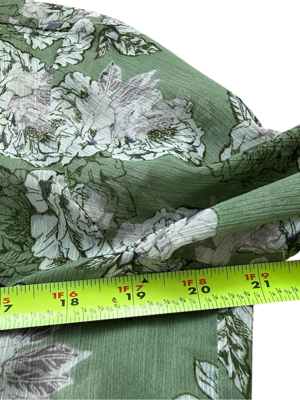 KUT From The Kloth Sage Green Floral Blouse Medium Cottagecore Boho Peasant Top - Picture 6 of 10